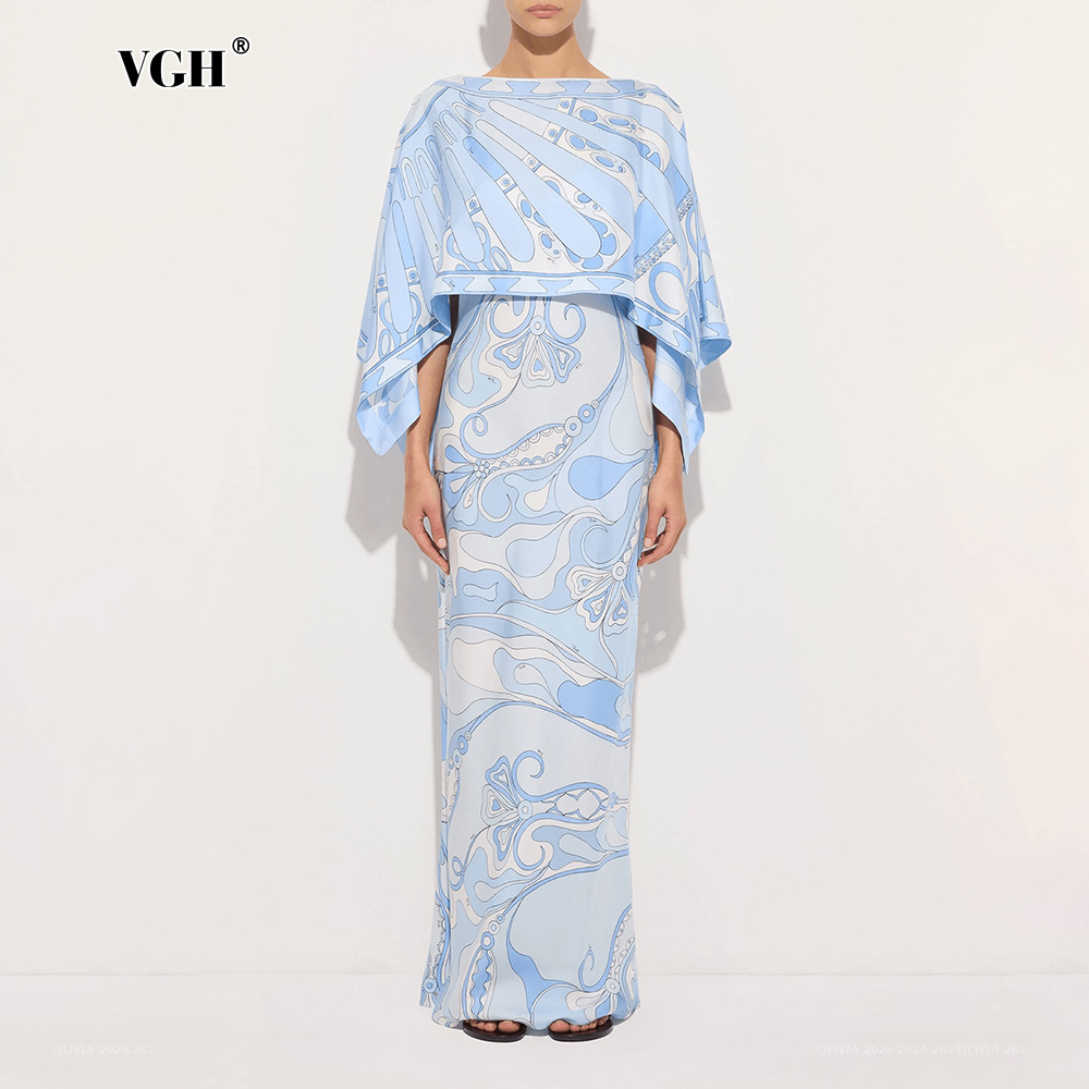 Women'S Formal Wear Suit - VGH Light Blue Abstract Print Two