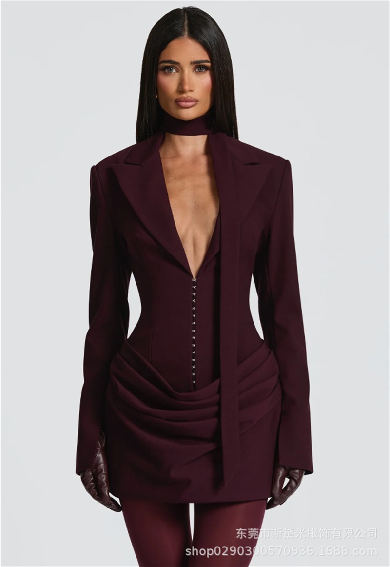 Women Formal Wear Coat - Long Scarf Women Suit 1 Piece
