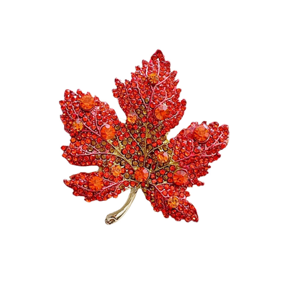 Women'S Formal Wear Accessories - High-End Rhinestone Maple Leaf Brooch for