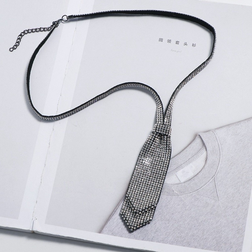 Women'S Formal Wear Accessories - Shiny Adjustable Rhinestone Necktie Double Layer