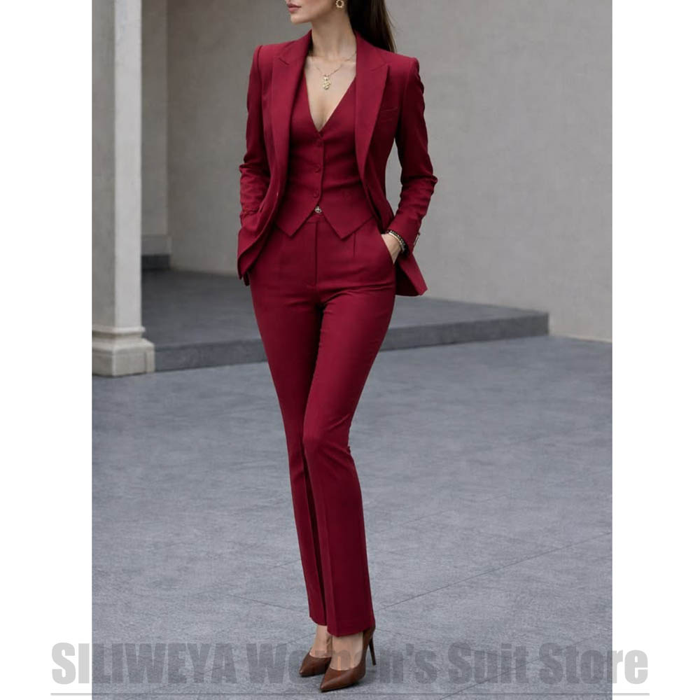 Women'S Elegant Formal Wear - Women 3 Piece Suit Set Blazer
