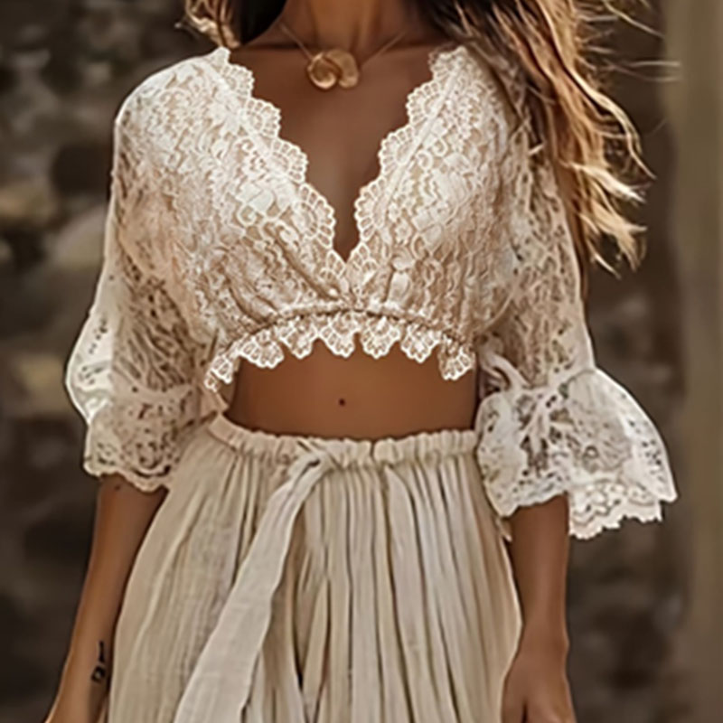 Womens Bohemian Lace Two Piece - Women'S Formal Wear Suit review and price
