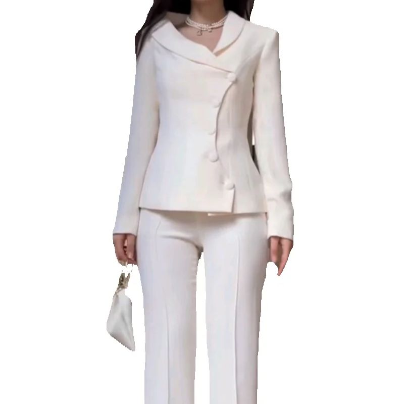 White Women Suits Set 2 Piece  - Women Formal Wear Coat review and price