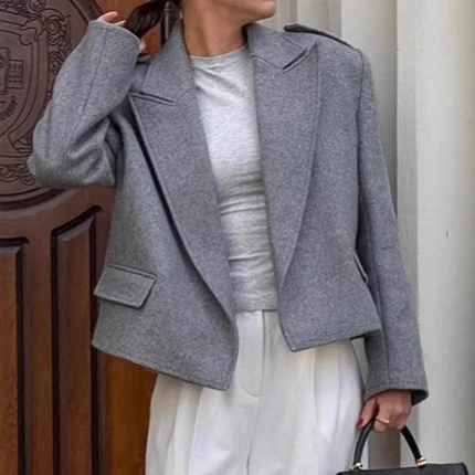 Women's Tweed Shoulder Pad Sui - Women Formal Wear Stitching review and price