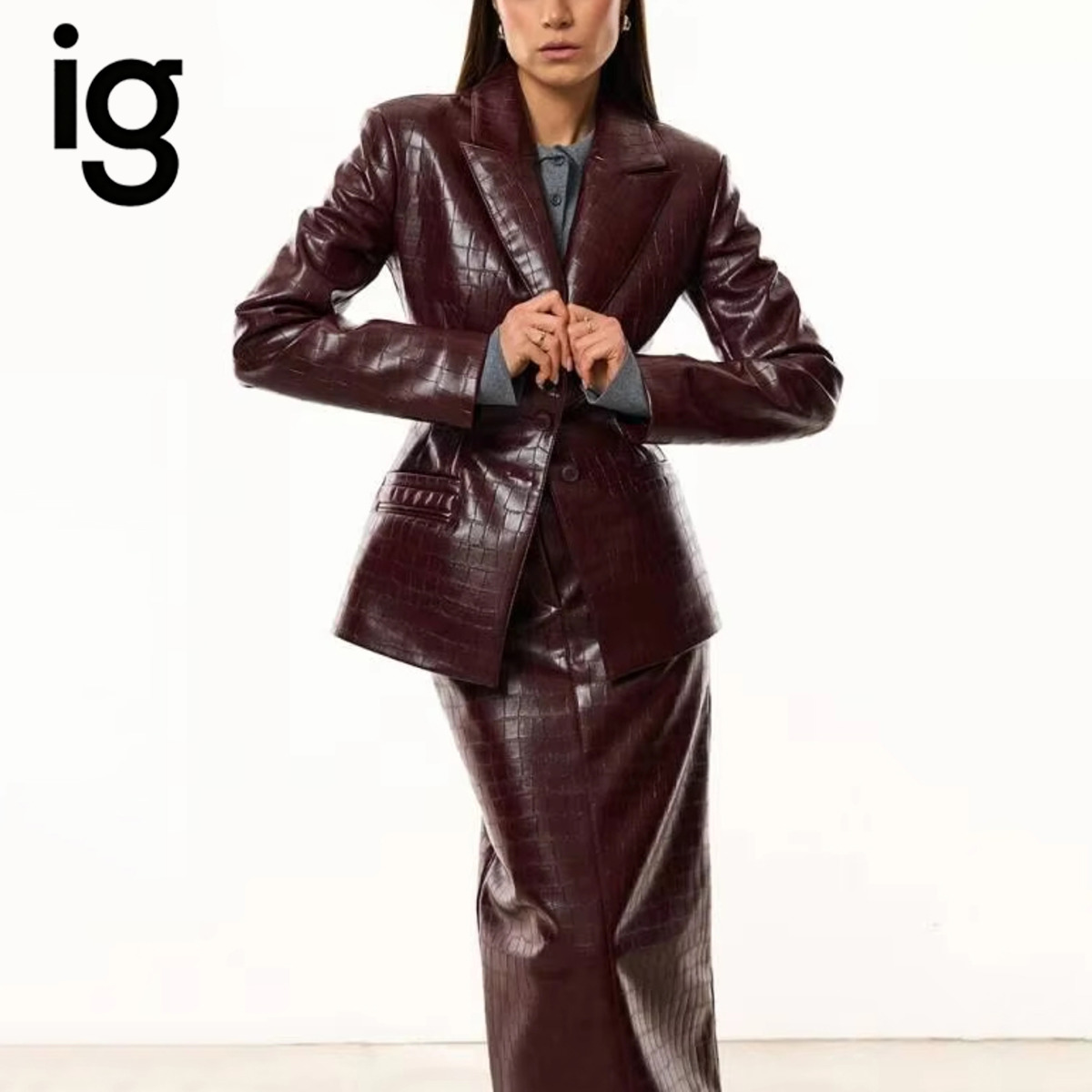 IG Women Burgundy Croc Faux Le - Women'S Formal Wear Suit review and price