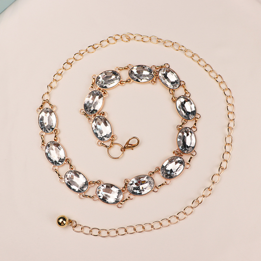 Chic Rhinestone Waist Chain Wo - Women'S Formal Wear Accessories review and price