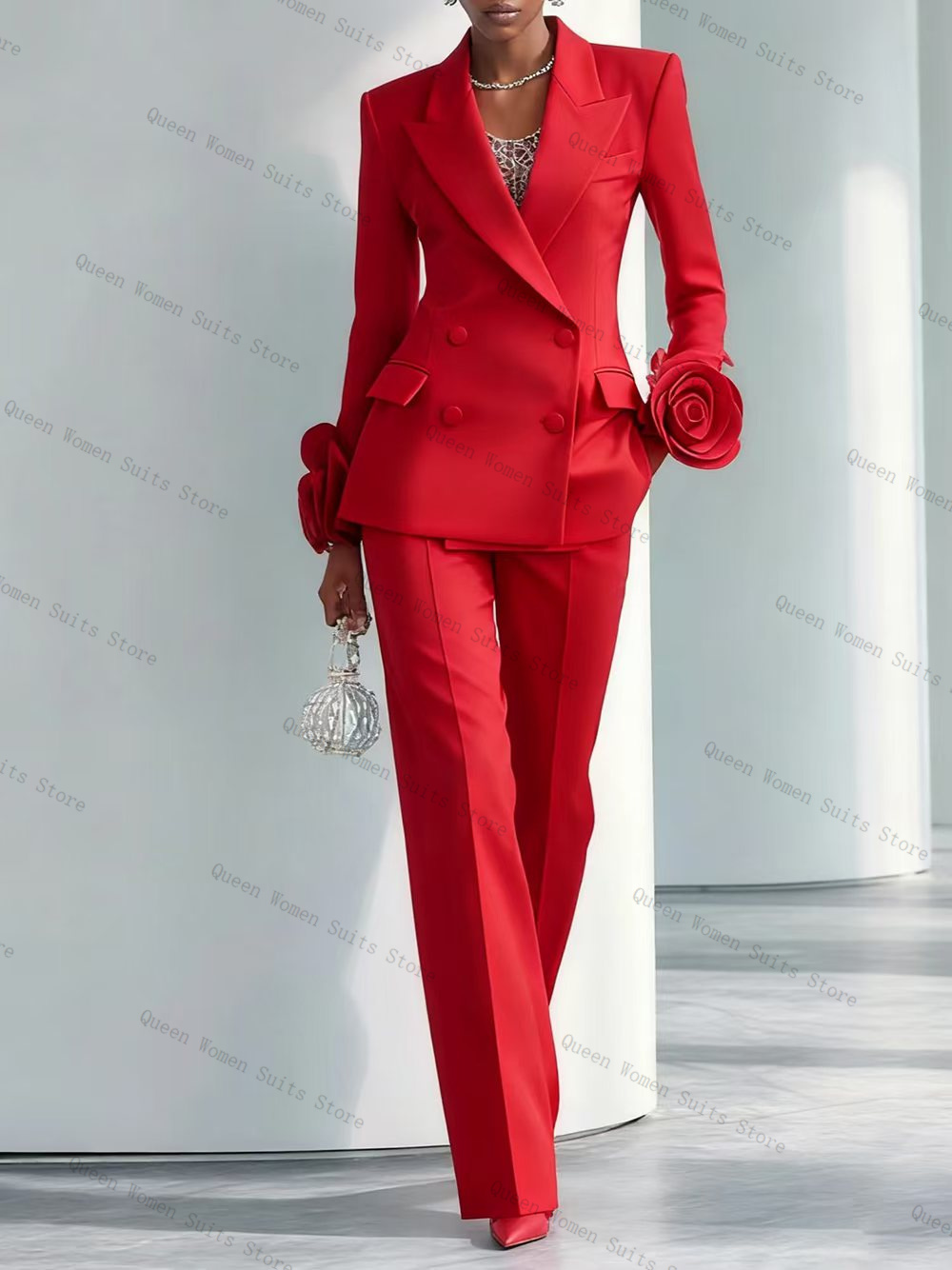 Luxury Red Women Suit Set 2 Pc - Women Formal Wear Coat review and price