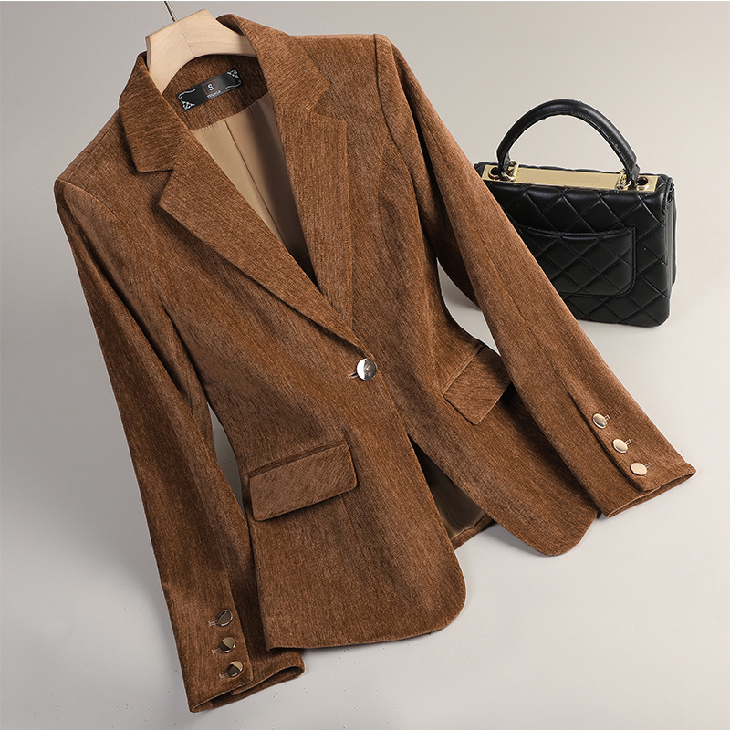 Yellow Gold Velvet Blazer Wome - Women Formal Wear Coat review and price