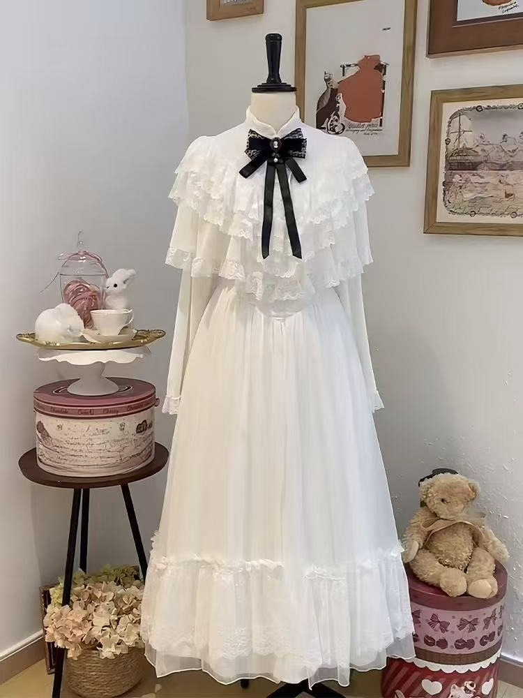 Japanese Short Sleeve Bow Lace - Women'S Elegant Formal Wear review and price