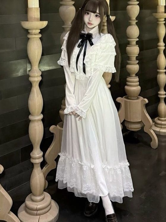 Japanese Short Sleeve Bow Lace - Women'S Elegant Formal Wear review and price