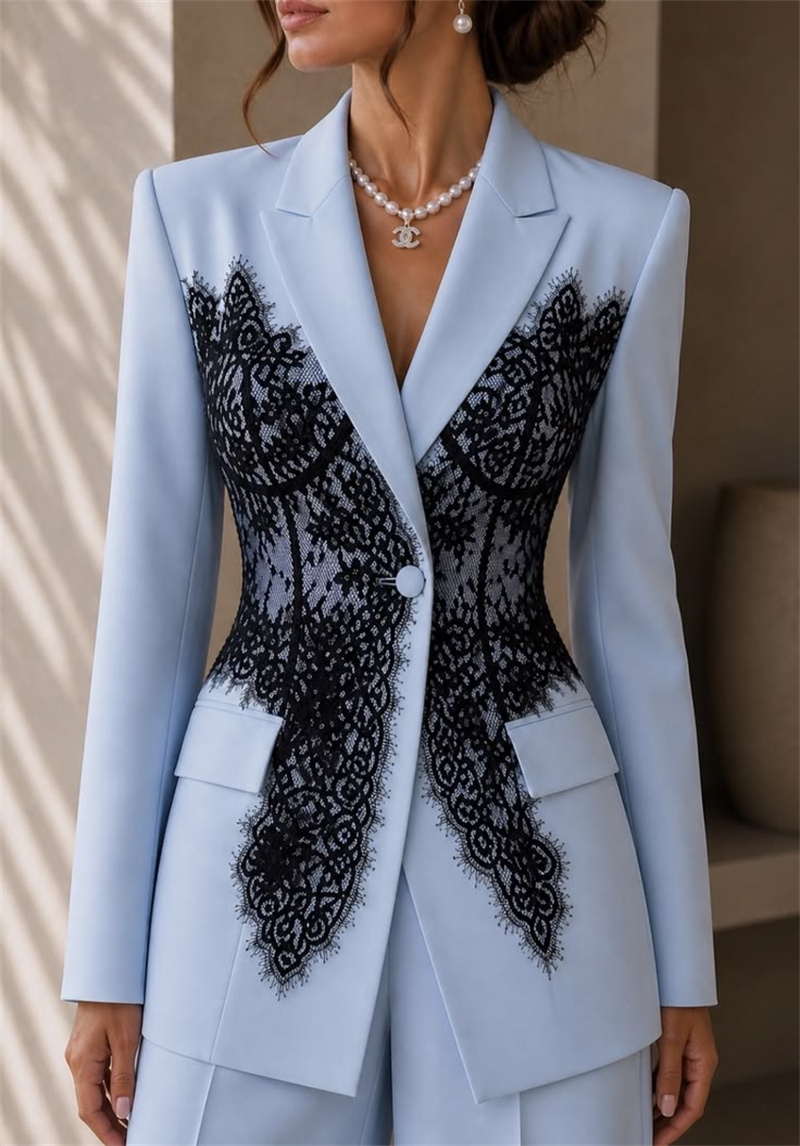 Fashion Blue Women Suits Set 2 - Women Formal Wear Coat review and price