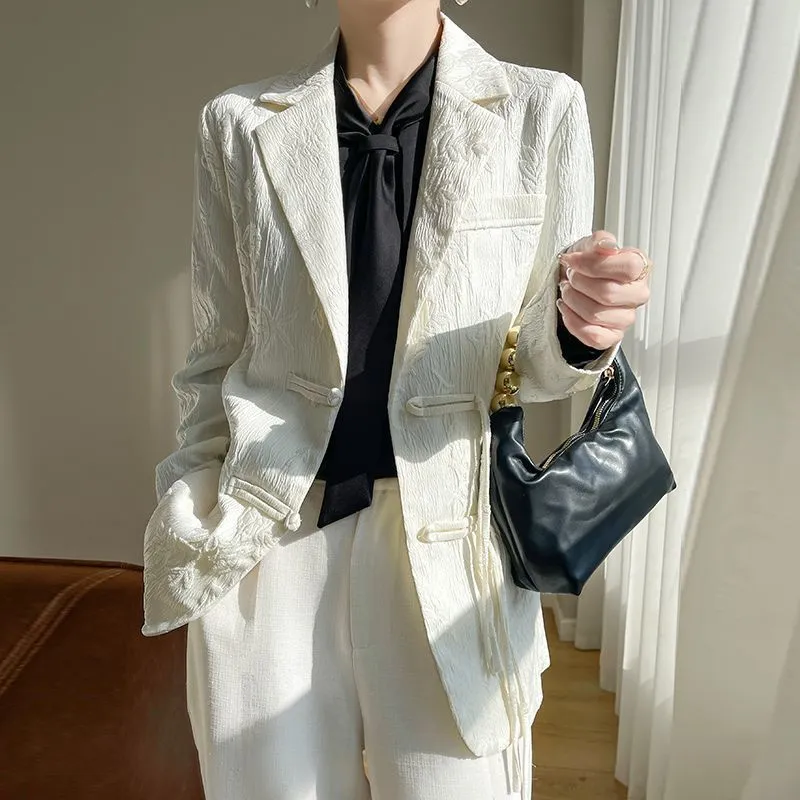 Women's White Textured Blazer  - Women Formal Wear Coat review and price