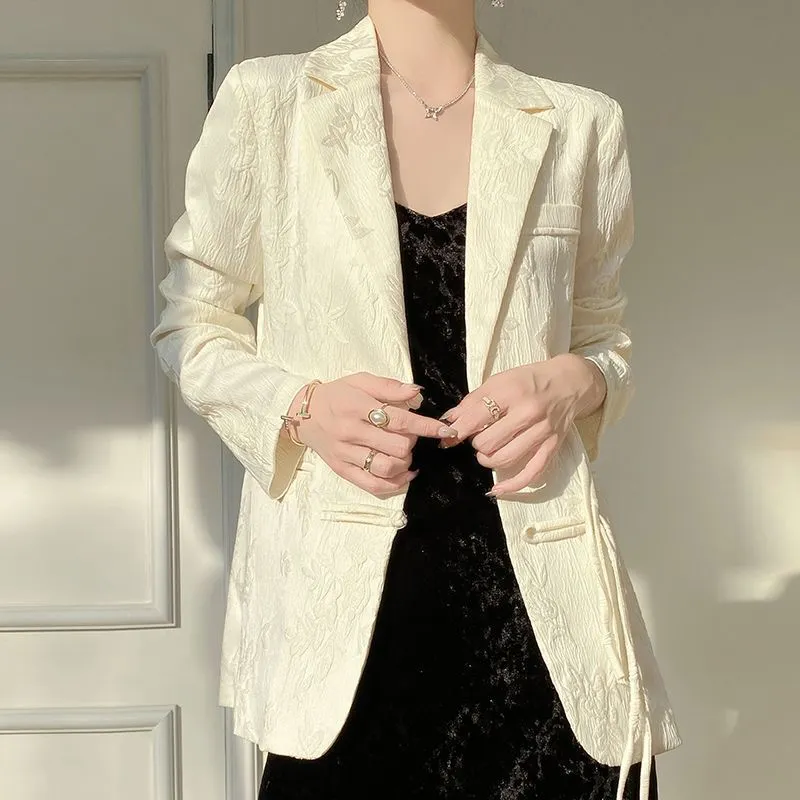 Women's White Textured Blazer  - Women Formal Wear Coat review and price