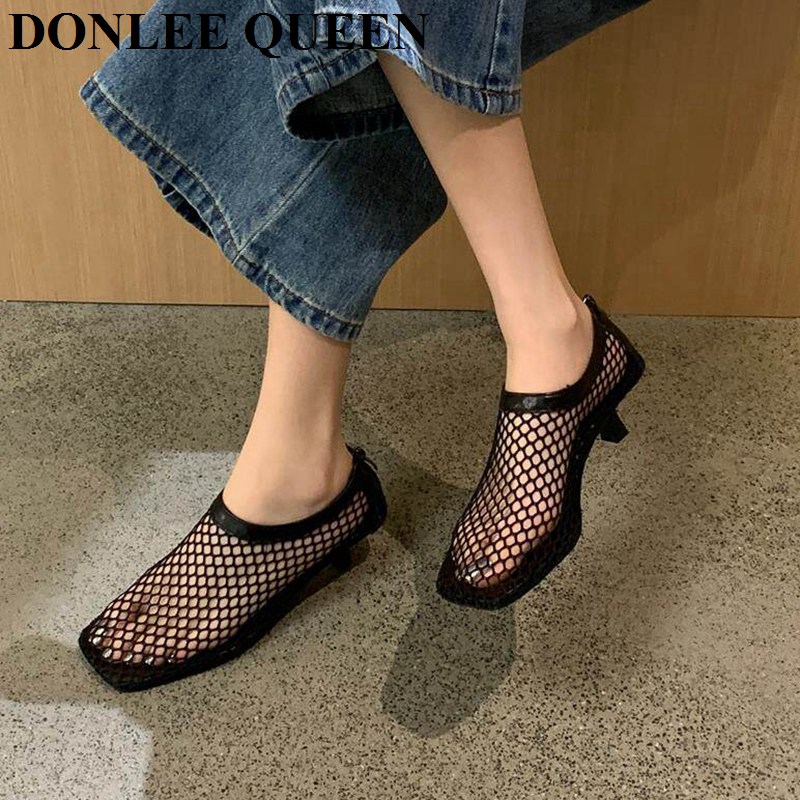 Vintage Mesh Square Toe Mule S - Kitten Heel Women review and price