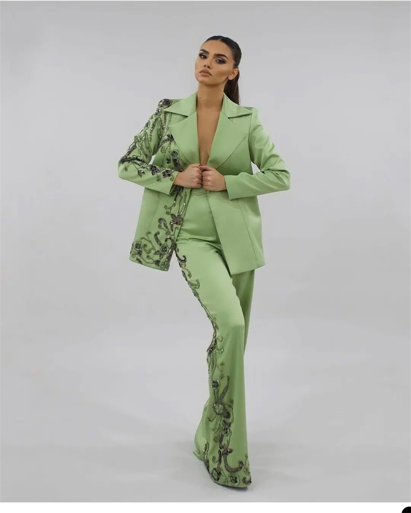 Designer Green Satin Women Sui - Women Formal Wear Designers review and price