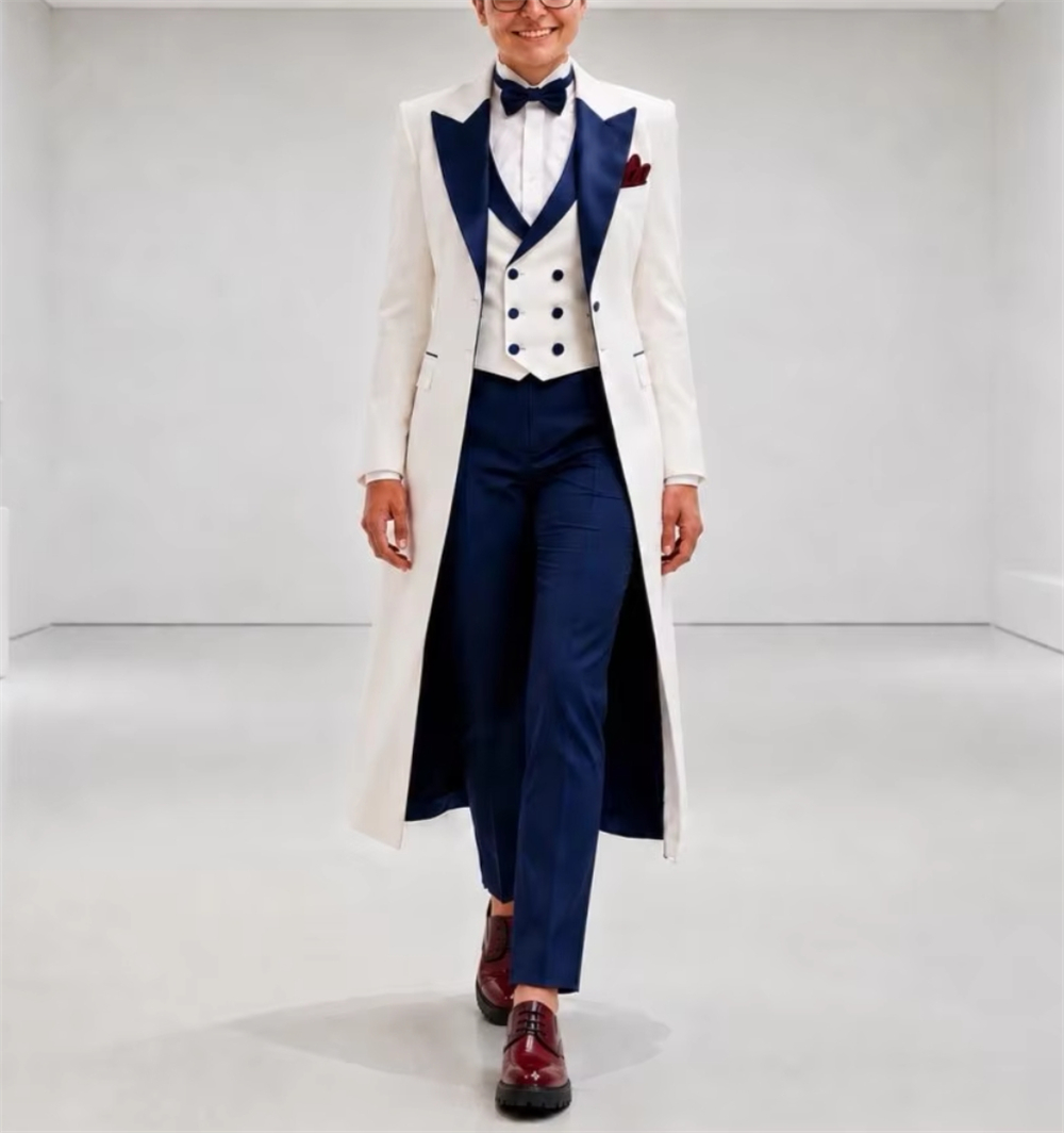 Navy Blue White Women's Jacket - Women'S Elegant Formal Wear review and price